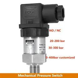 Mechanical Adjustable Pressure Switch 10-100bar 5-50bar Standard Stainless Steel Diaphragm Piston Pressure Control for Oil Water
