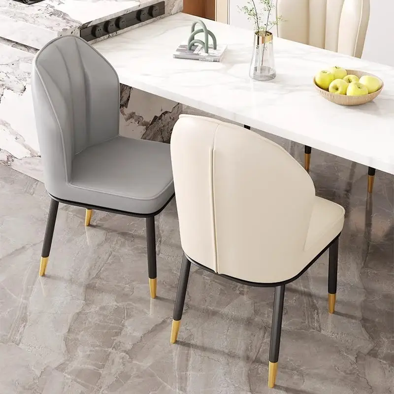 Modern Luxury Dining Chair Nordic Barest Simple Home Restaurant Chair Soft Padded eup Stool Dining Table Chair image 4
