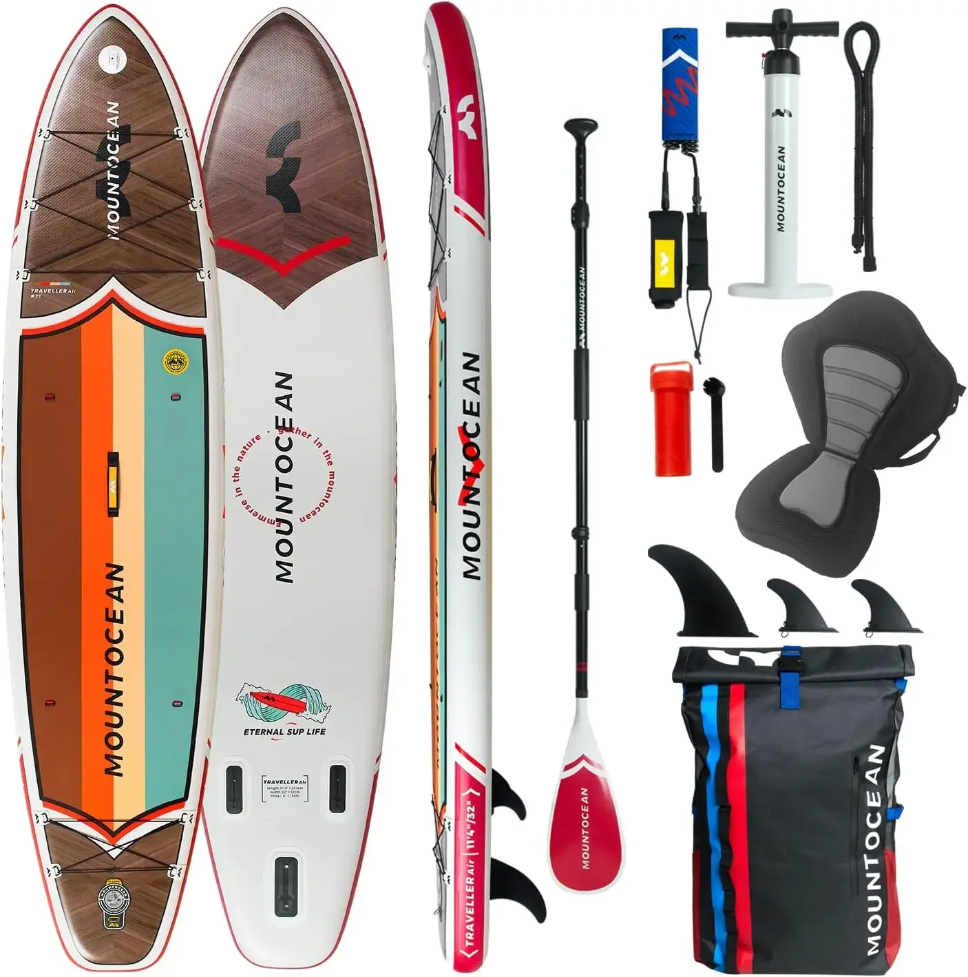 Paddle Board with Kayak Seat, Premium Paddle Board Accessories, Non-Slip Comfort Deck, Dual Bungees, Camera Mou