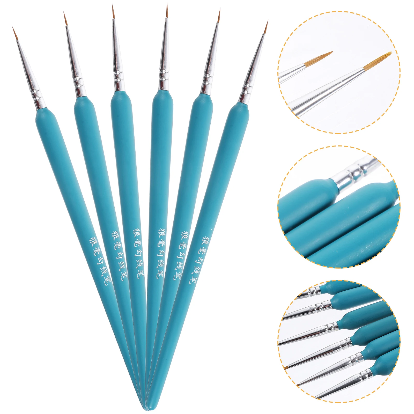 

4pcs Wolf Hair Detail Paint Brush Fine Detailing Miniature Painting Set For Acrylic Watercolor Gouache Oil Light Easy Clean