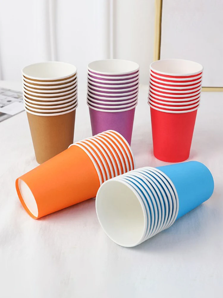 Gobelet en papier optique solide, tasse de poulet, mariage, fête d'anniversaire, vacances, 10 pièces, 9oz, 250ml