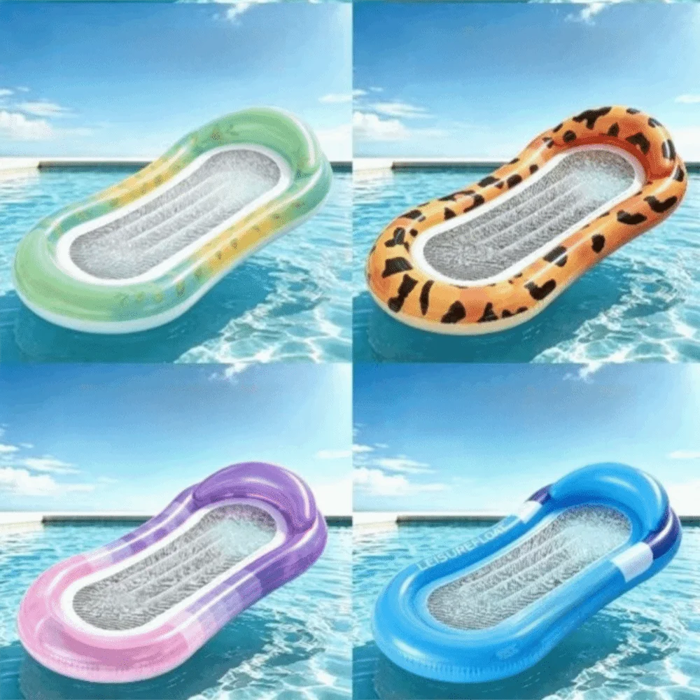 Comfortable Sequined Inflatable Float Leopard Print Mesh Pool Floats Floating Inflatable Inflatable Water Lounger Pool Party