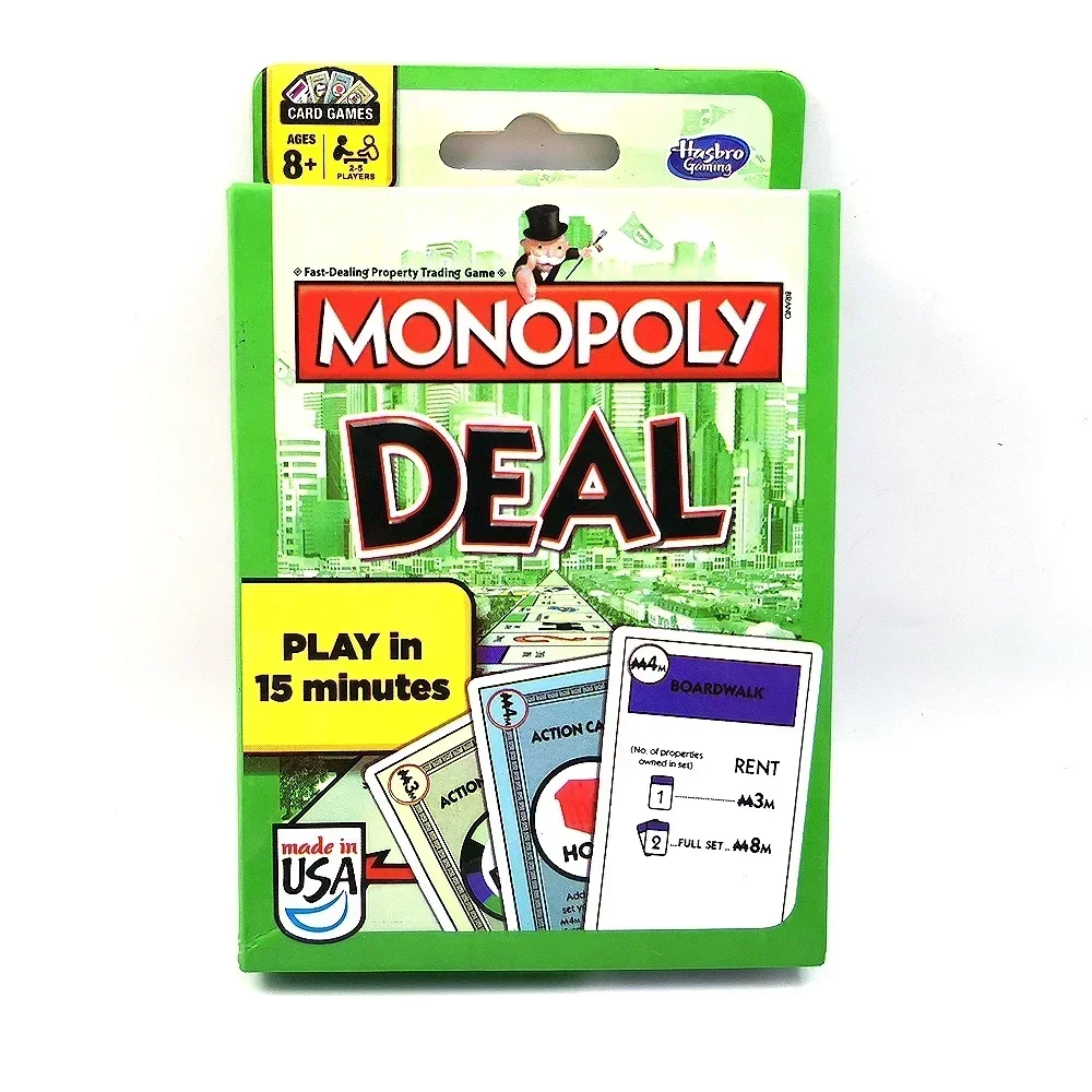 Hasbro Gaming Monopoly Deal Card Game Family Gathering Friends Party Board Game Battle Kids Puzzle Poker Christmas Birthday Gift