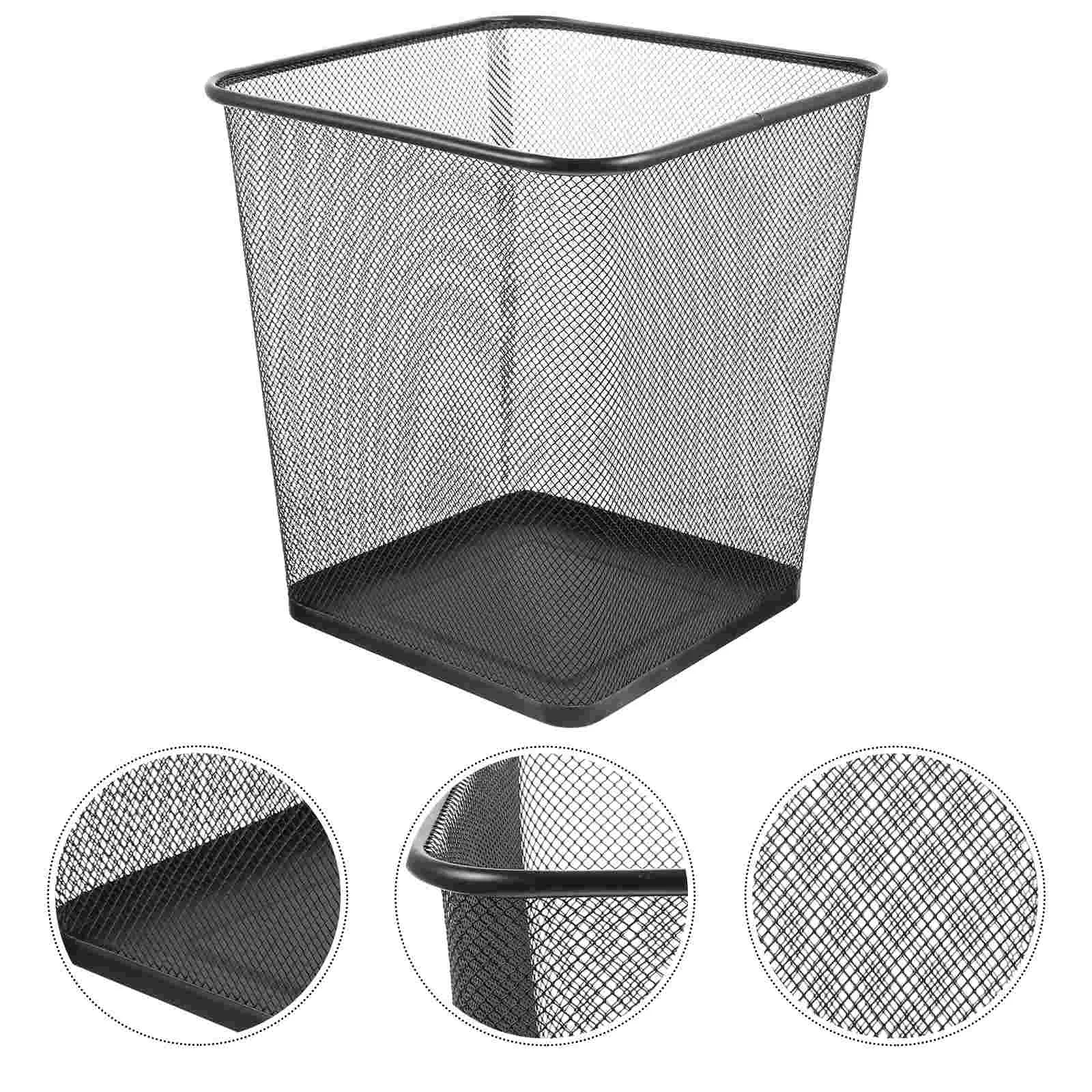 

Metal Net Garbage Can Office Wicker Basket Trashcan for Your Kitchen Iron Recycle Dorm