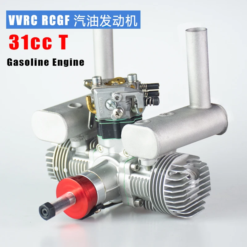 RCGF 31cc T Twin Gas Engine, Walbro Carburetor for Scale RC Aircraft