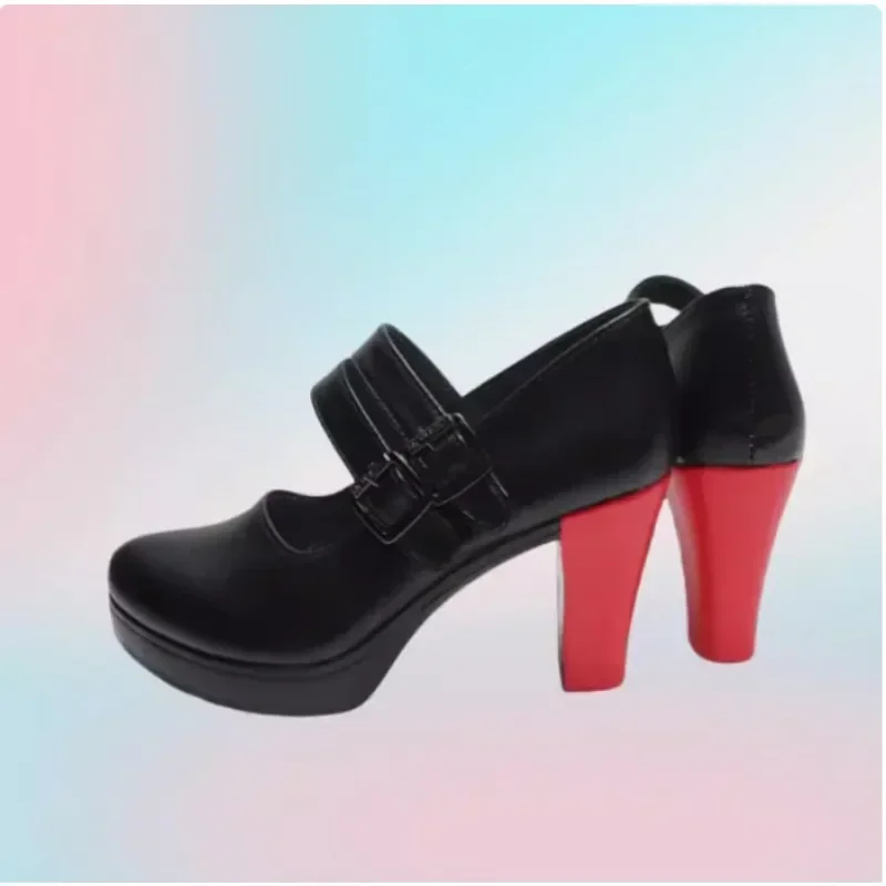 Jogo zenless zona zero ellen joe cosplay sapatos femininos festa de halloween empregada roleplay tubarão menina preto sapatos personalizados salto alto