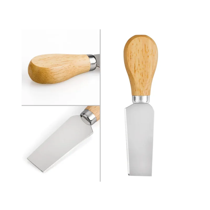 4 Stainless Cheese Cheese Knives Set Wood Handle Mini Knife,Butter Knife,Spatula& ForK DH887