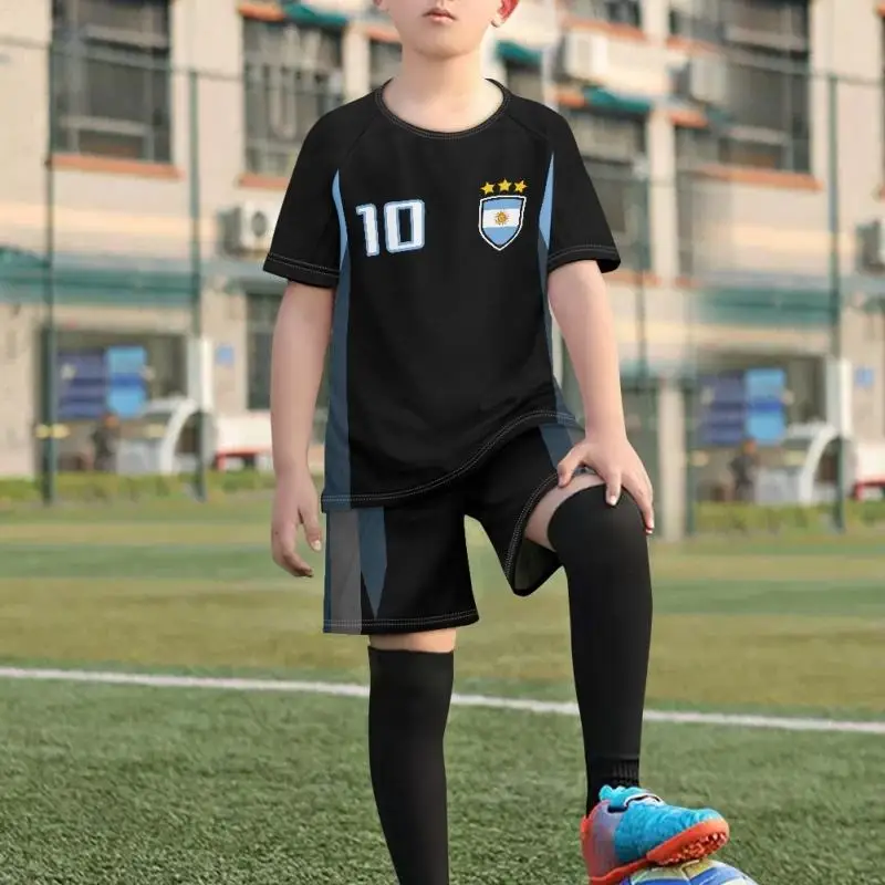 Youth Football Uniform National Team 3d Printed t-Shirt Short Sleeve Shorts Set High Quality Boys And Girls Sportswear Set kids