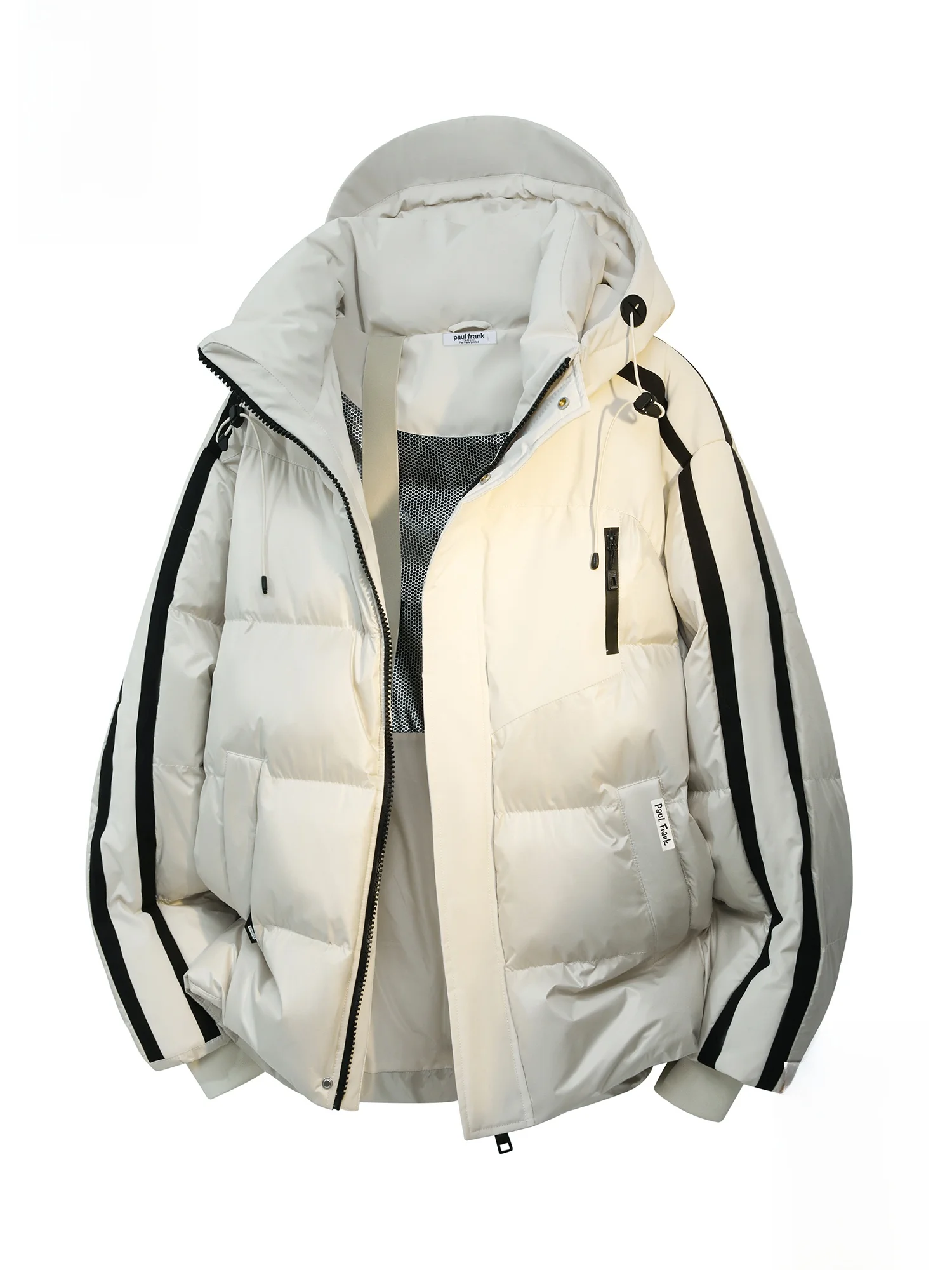 

PaulFrank Thiened Hooded Cotton Jaet Men's Winter Faion Brand Stripe Color Blo Couple's Warm Outerwear