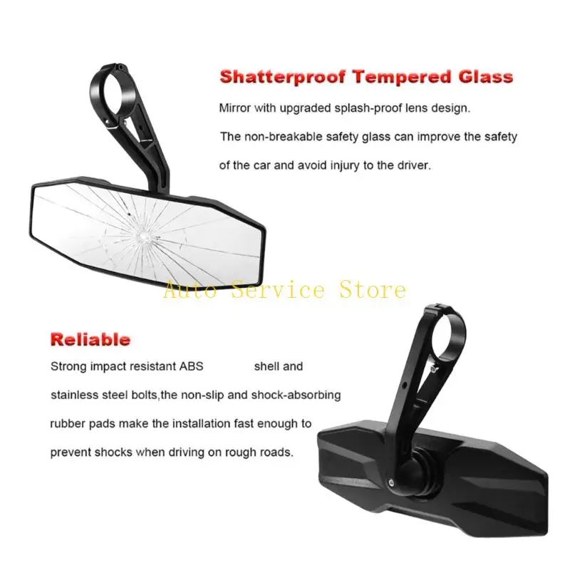462A High Performances ATV Mirror With PVC Anti Vibration Rings Compact & Sturdy Rearview Mirror Suitable for 900 1000