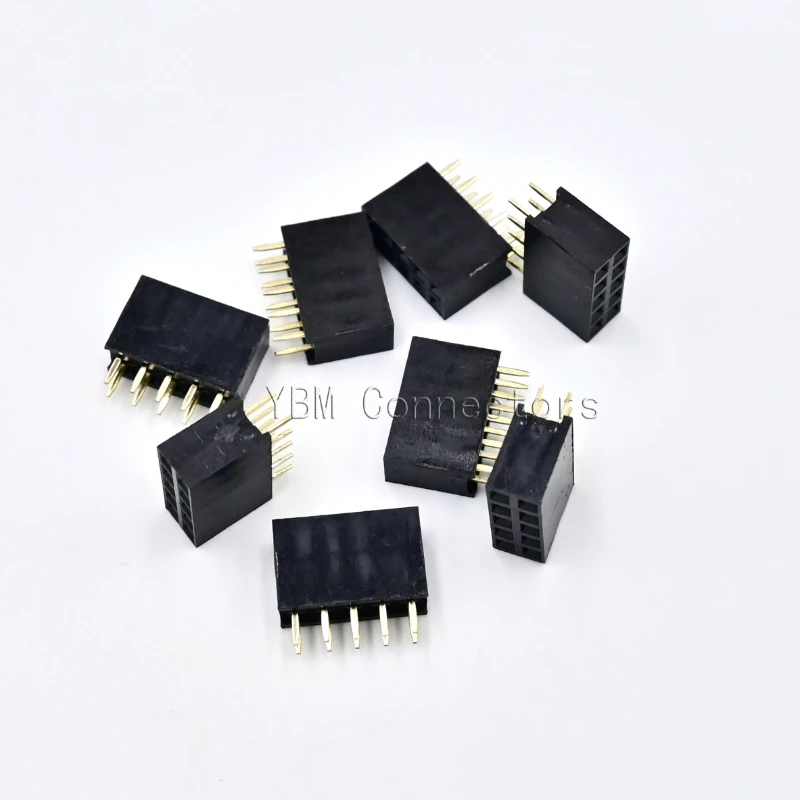 10pcs 2.54mm 2X2/3/4/5/6/8/10/12/13/15/20/40 Pin Double Row Straight Needle PCB Strip Connector 2.54 Female Header Socke