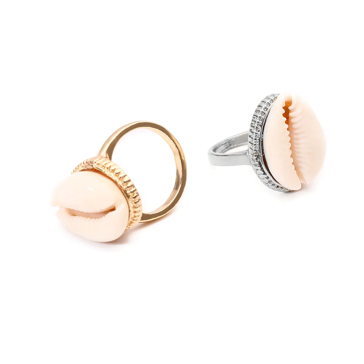 JCYMONG Bohemian Natural Shell Rings For Women 2019 New Gold Silver Color Metal Resizable Ring Female Summer Beach Party Jewelry