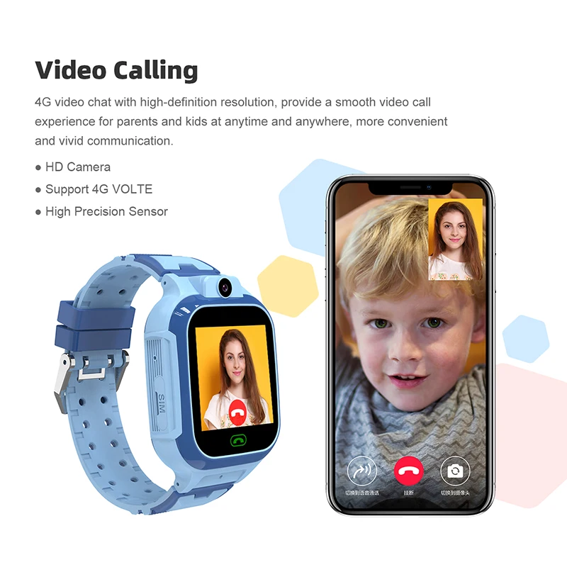 4G Inteligentny zegarek dla dzieci GPS WIFI Połączenie wideo SOS Dziecko Smartwatch Kamera Monitor Tracker Lokalizacja Telefon Zegarek Chłopcy