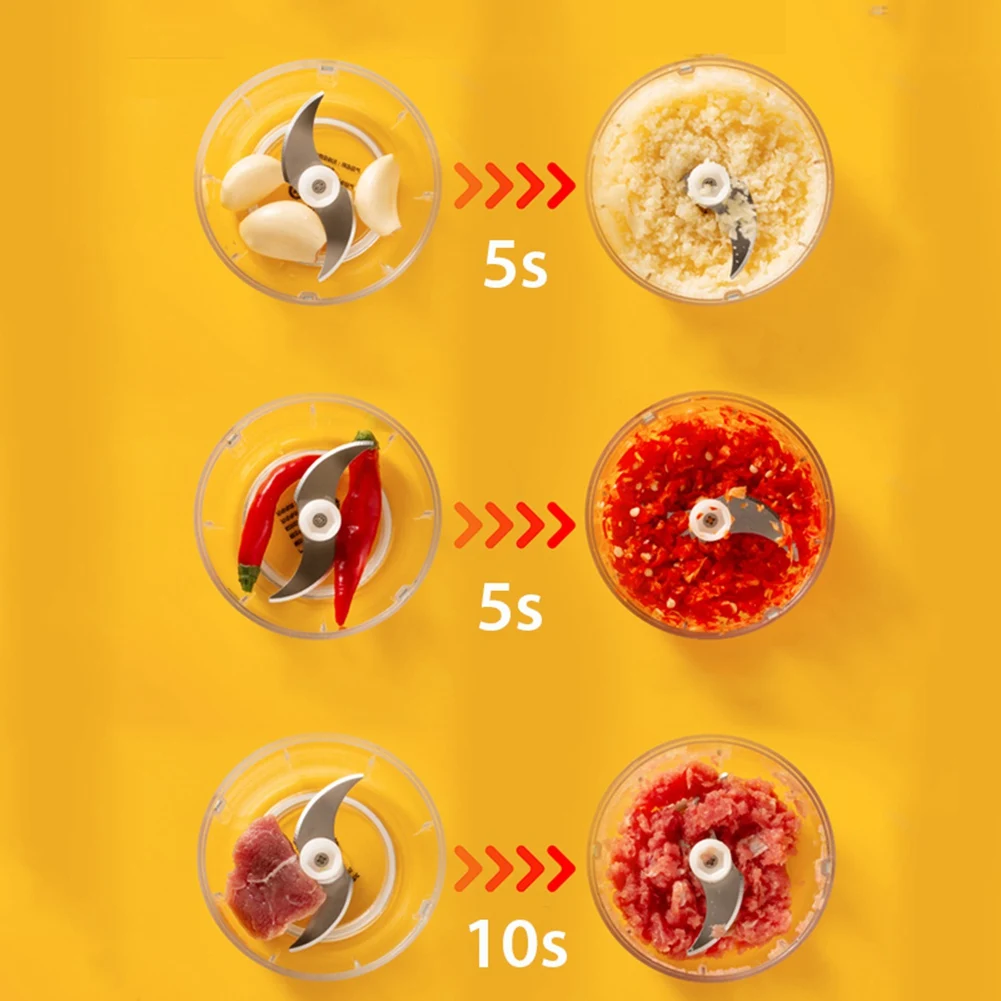 Mezclador de ajo eléctrico, picadora de carne, máquina de cocina multifuncional para el hogar, picadora de carne para relleno de Chile, color azul