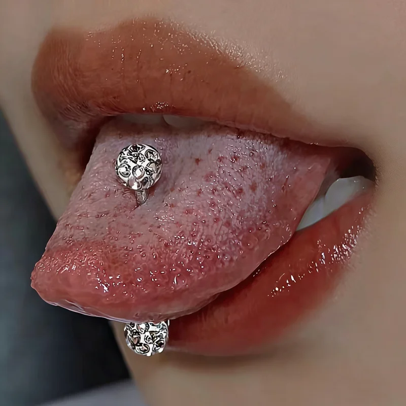 

Titanium Steel Tongue Stud Sparkling Crystal Ball Tongue Ring Replaceable Ball Fashion Sexy Body Piercing Jewelry