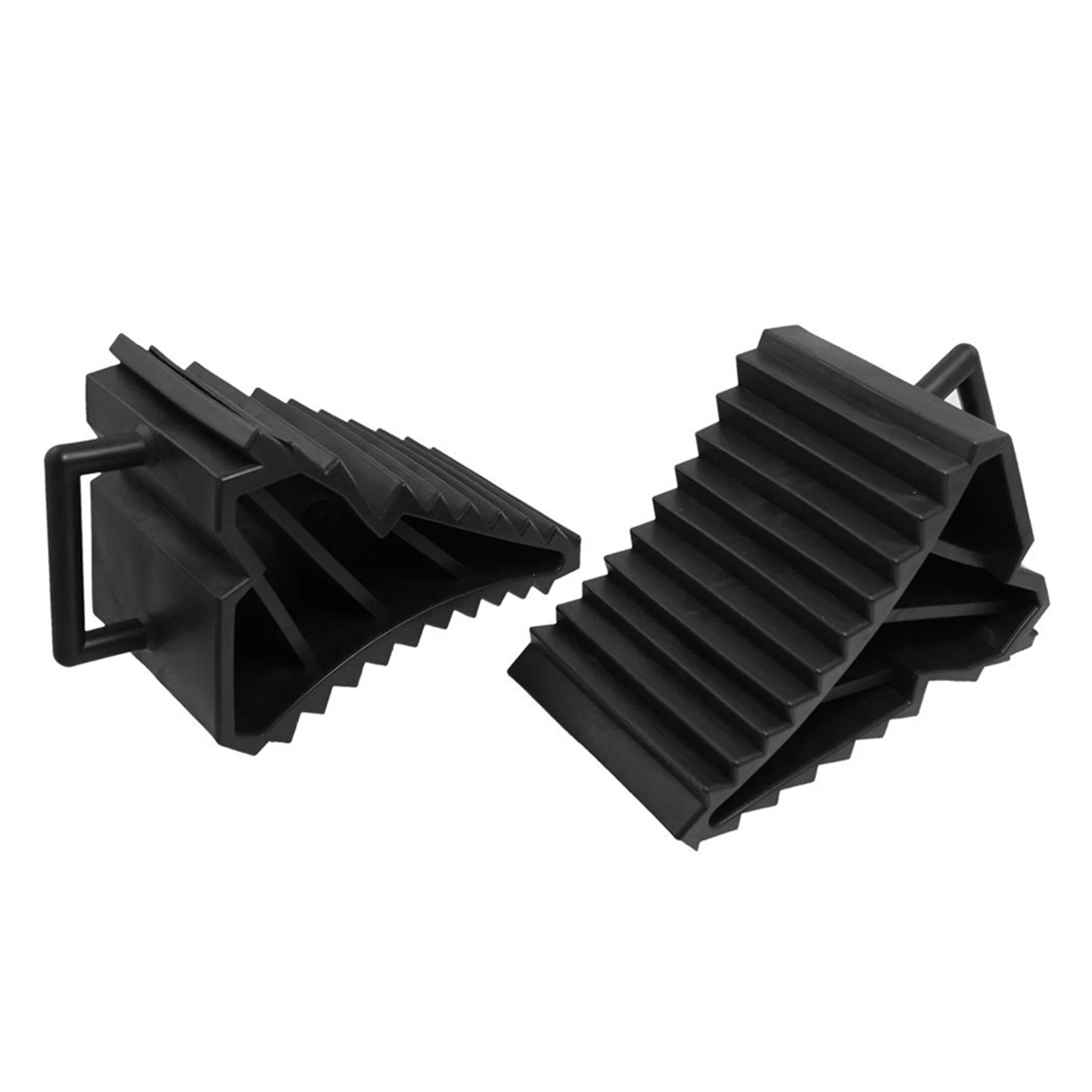 

Powerful 4 Pcs Antislip Vehicle Car Truck Wheel Tire Chock Stop Block Black