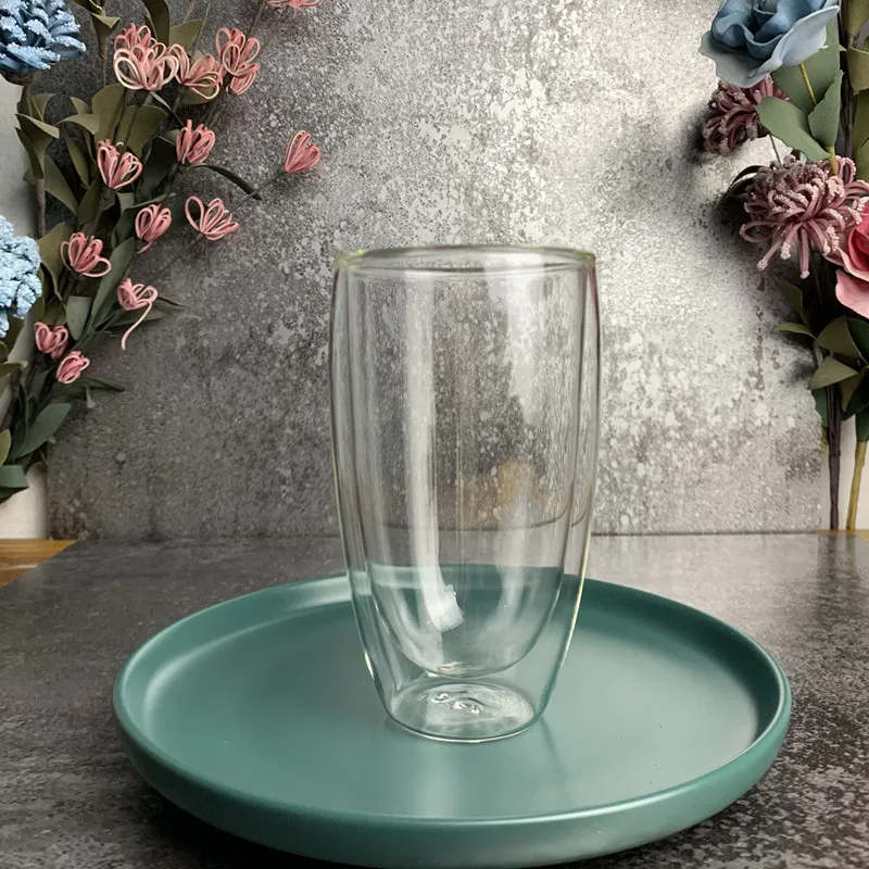 

High Borosilicate Heat Insulated Glass Mug Double Wall Transparent Cup for Coffee Juice Milk Tea Home Daily Use