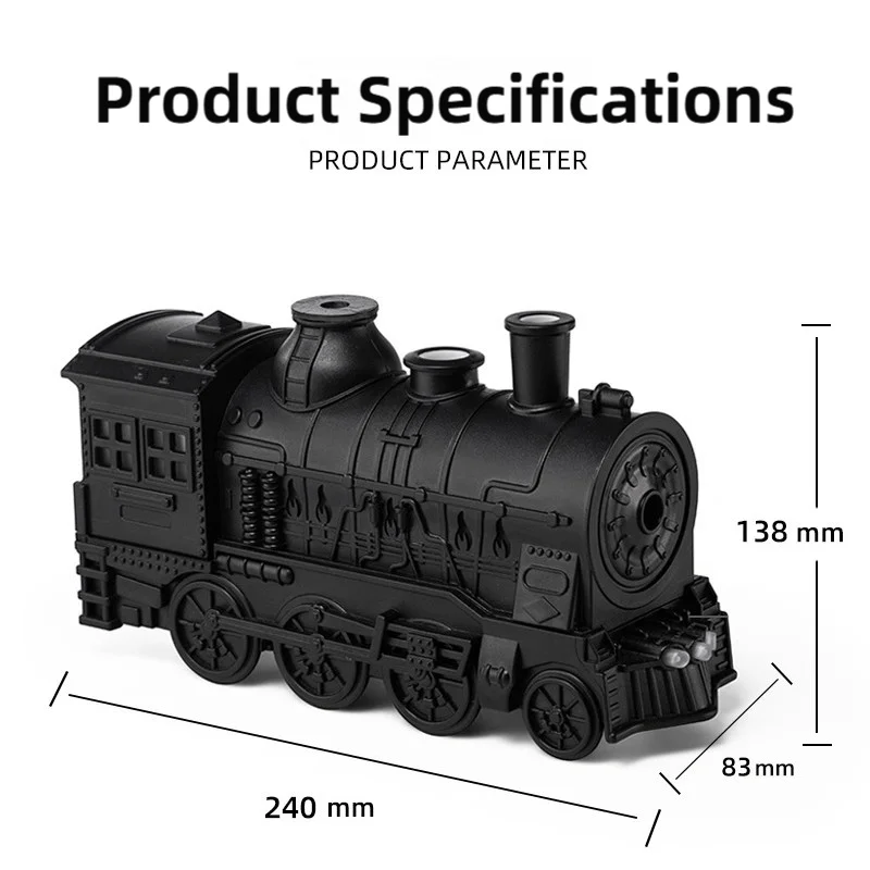 TINSOL Small Train Aroma Humidifier with Dual-Nozzle Spray and Remote Control, Essential Oil Diffuser for Bedroom - view 6