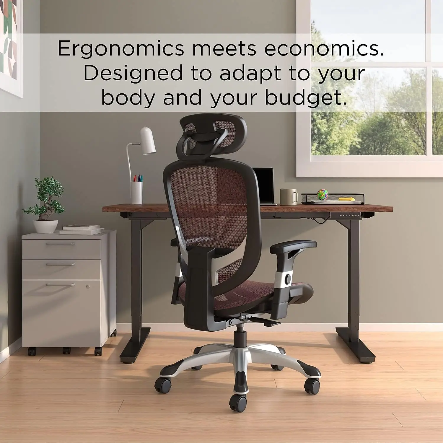 

Ergonomic Swivel Task Chair, Adjustable with Breathable Mesh & Lumbar Support, Perfect for Home & Office, Maroon