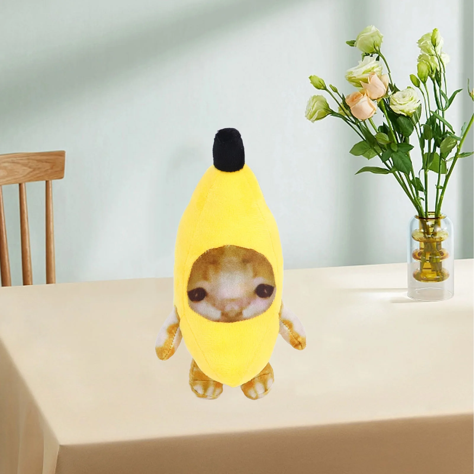 ZK30 30cm Banana Cat Plush Toy Multipurpose Decompression Cute Cartoon Soft Cozy Stuffed Animals Toy for Presents Home Decor