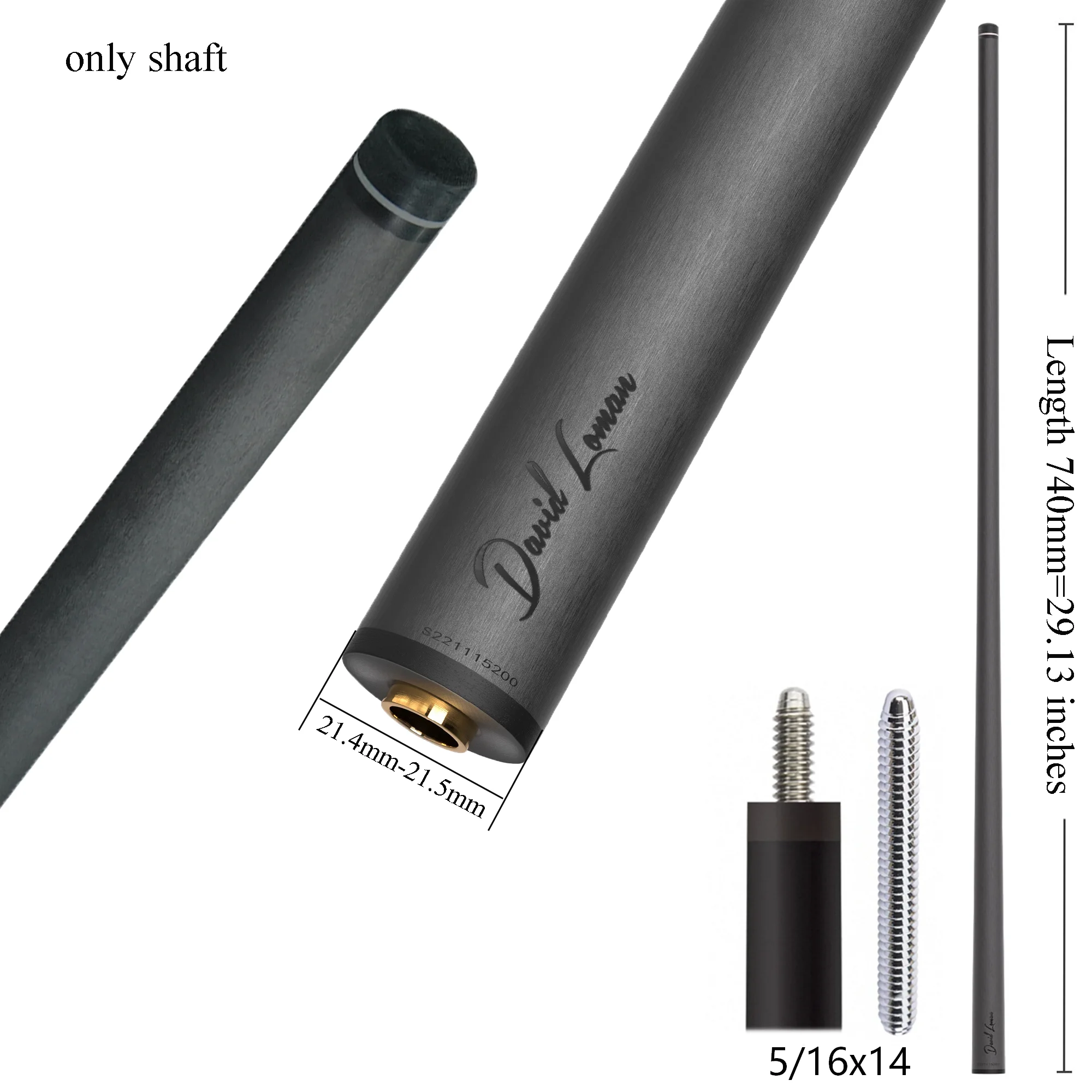 ★漆黒アルミキュー★David Loman アルミモデル（カーボンシャフト付） S10ff24ef08364453b61d31463620a