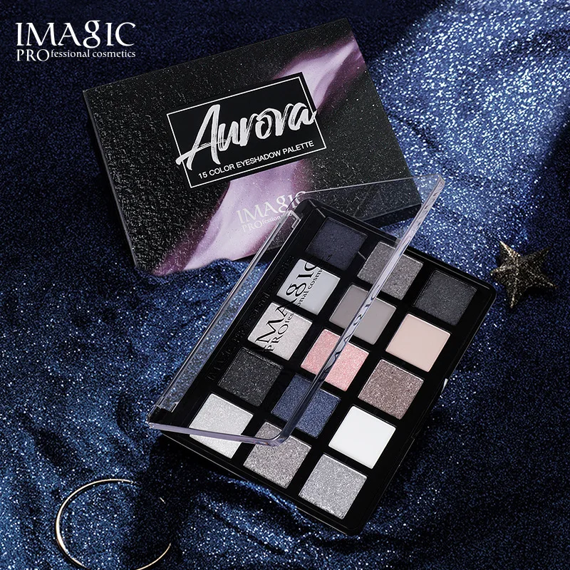 IMAGIC 15 Colors Dark Series Eye Shadow Palette Bronze Smoke Color Makeup Palette Highlight Waterproof Makeup for Women