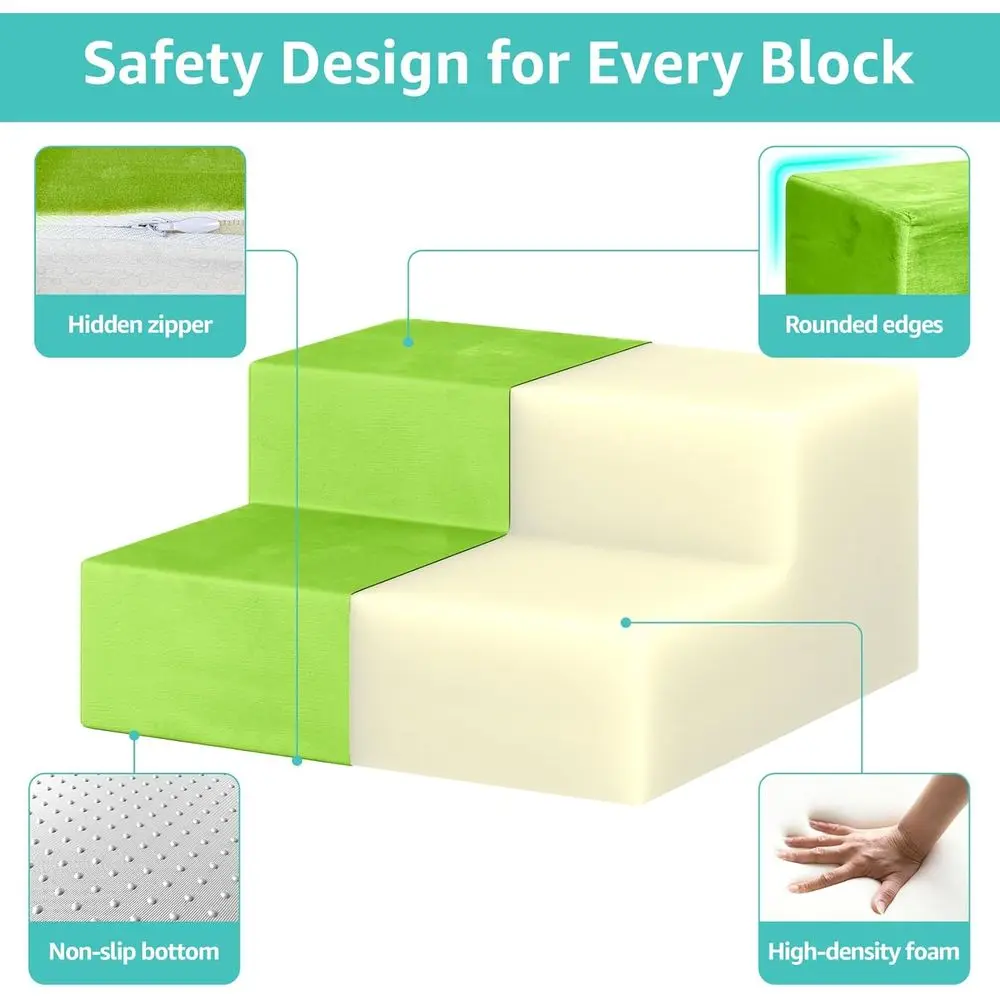 Blocos infláveis de escalada para crianças de 1 a 3 anos, conjunto de jogo macio para bebês de 6 a 12 meses em ambientes internos
