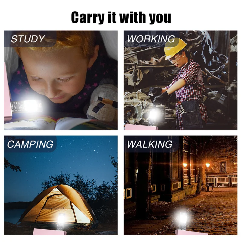 Double-sided USB Card Light Portable Small Light Bulb Dimming Pocket Card Lamp Hand Press Control Keychain Lantern