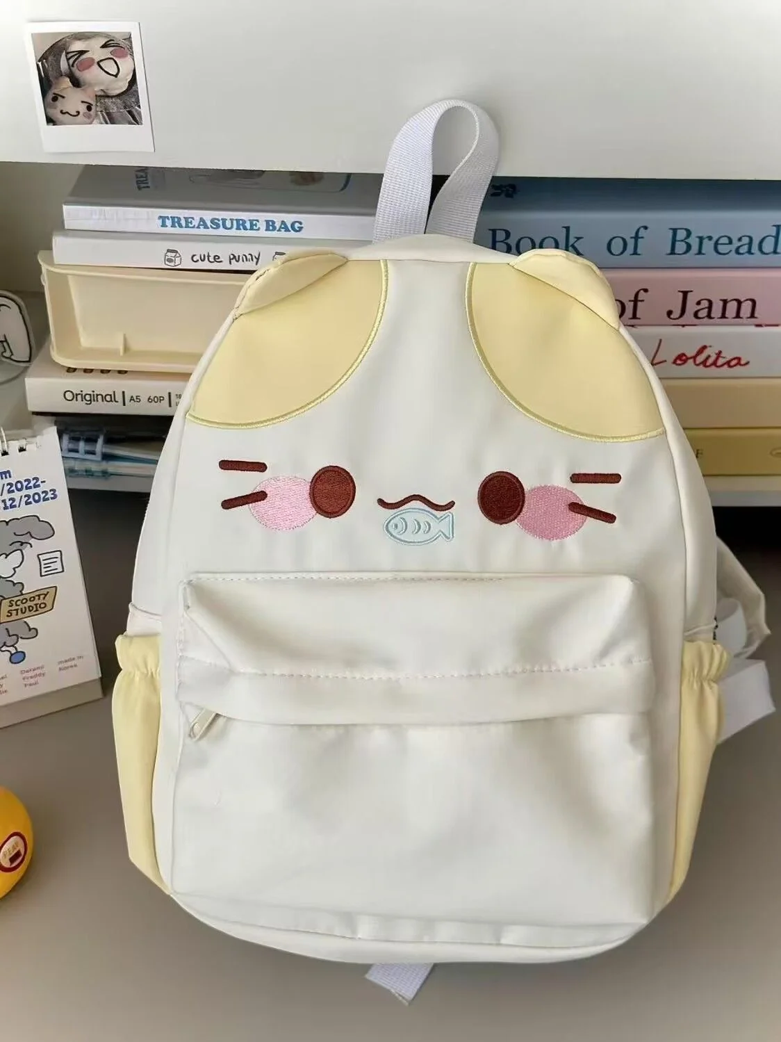 

Korean Sle Cute Cartoon Bag Fem Faionable Embroidered Bapa Versatile Outdoor Bag Small Book Bag Fi Eating
