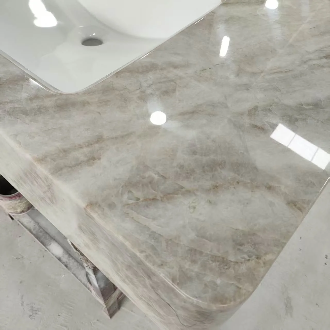 xx-Modern Luxury Natural Stone Taj Mahal Marble Wall Mount Bathroom Sink  Bathroom Vanities Vanity Desk for Makeup Kitchen Sink*