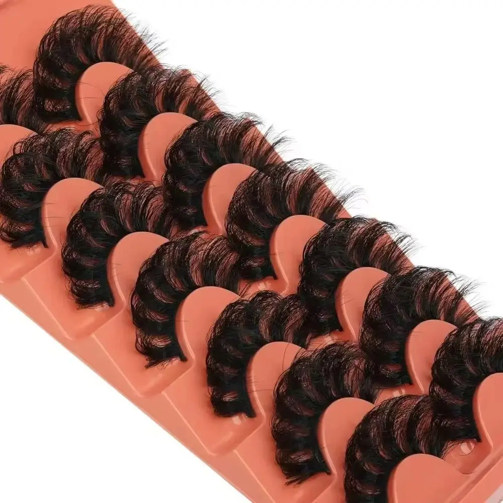 7 Paar Wispy Faux Mink Lashes, flauschige, dicke, voluminöse, lockige künstliche Wimpern für sofortiges Volumen und Länge