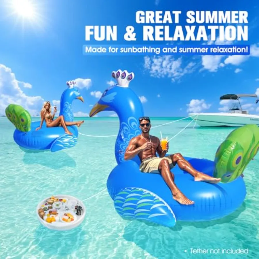 Opblaasbare Pauw Zwembadvlotter Gigantische Grappige Zwembad Drijft voor Volwassenen Zware Opblaasbare Ligstoel Grote Dierenrit-On Float voor S