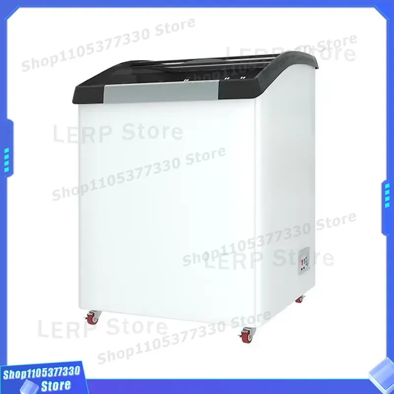 Commercial Single Temperature Ice Cream Cooler Deep Glass Door Display Freezer Custom Sticker Design For Shop Supermarket Use 4