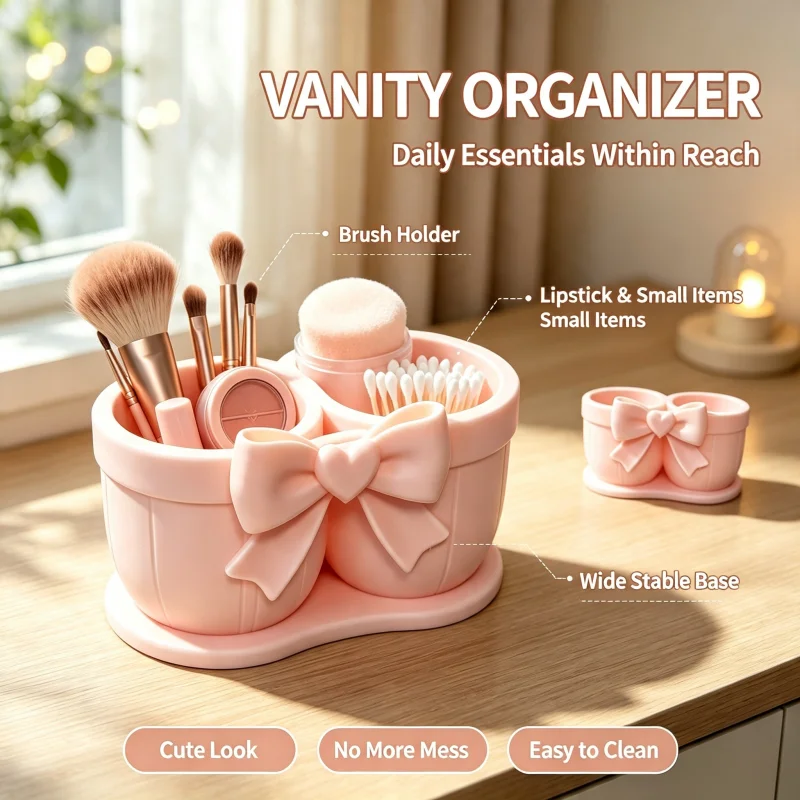 1-Piece Sweet and Cute Bow-Sha - огляд і ціна Beauty Makeup Organizer