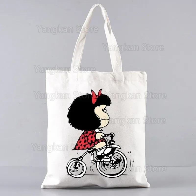 Mafalda Shopping Bag Grocery Shopper Jute Bag Shopping Tote Bag Shoping Reusable Bolsa Compra Sacolas