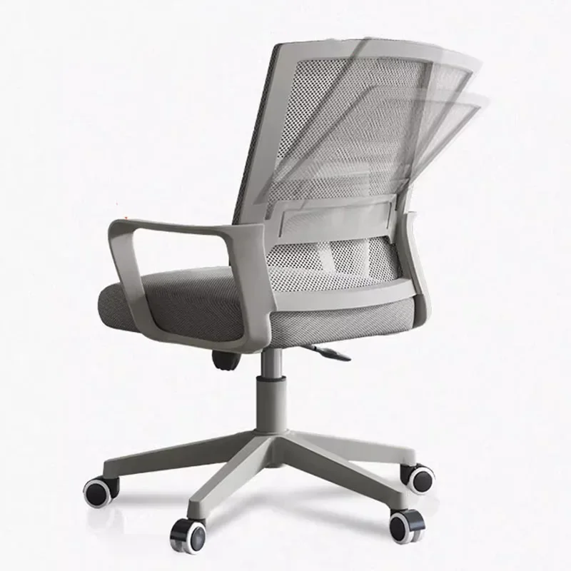 Chaise de Bureau Ergonomique avec Roues et Dossier, Fauteuil d'Ordinateur Inclinable