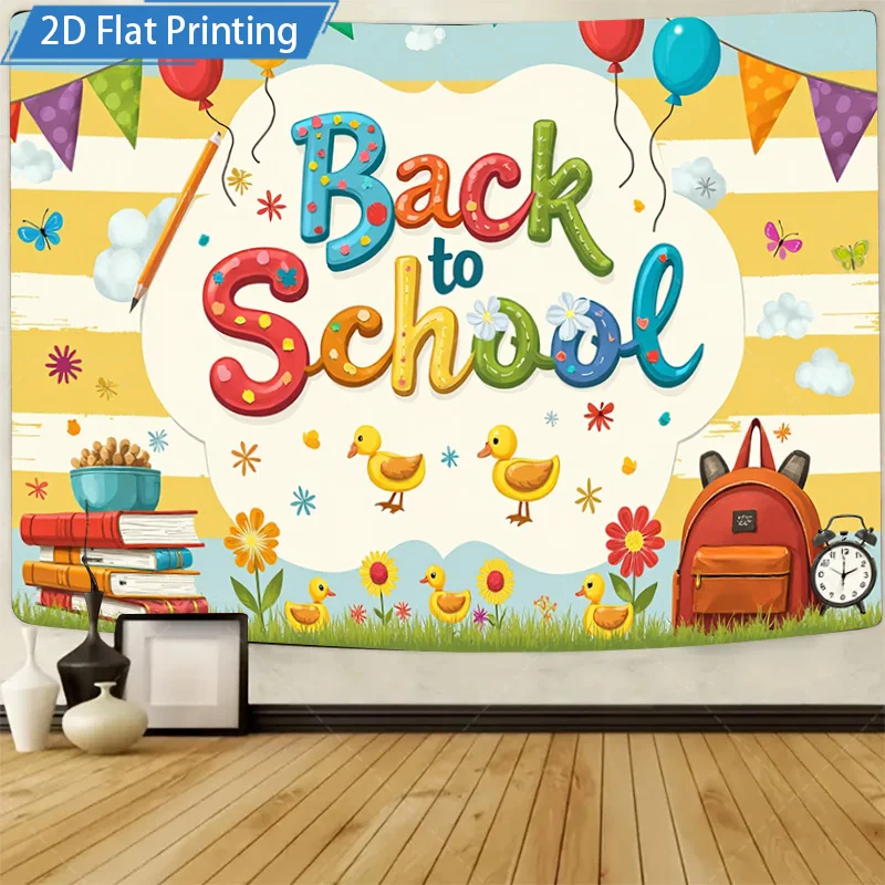 [2D FLAT] 1 قطعة 4x16 بوصة علامة معدنية العودة إلى المدرسة جدار الفن 2D الطباعة المسطحة علامة معدنية الزخرفية لغرفة الأطفال والفصول الدراسية