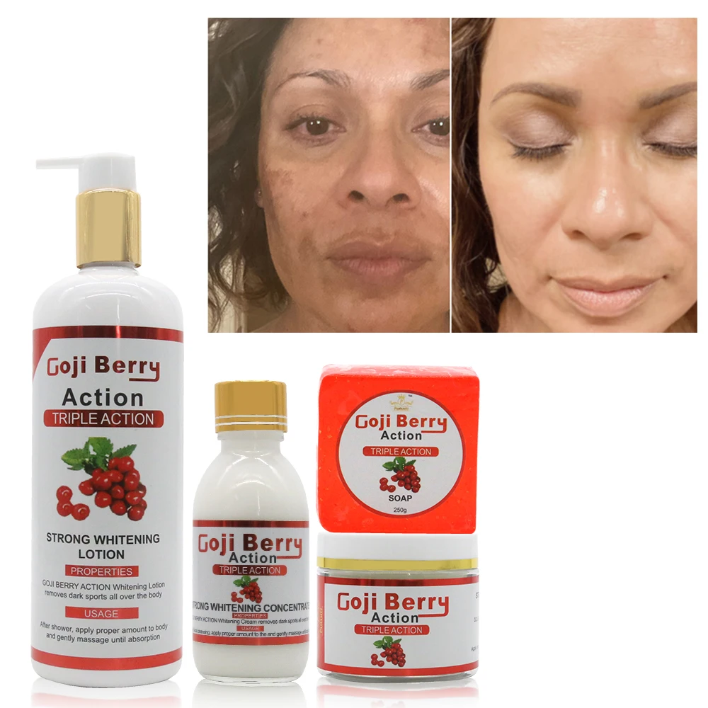 Gluta Master Goji Berries Glowing Skin Care Set Natural Whitening Brightening Non-irritating Skin Care Products for Dark Skin