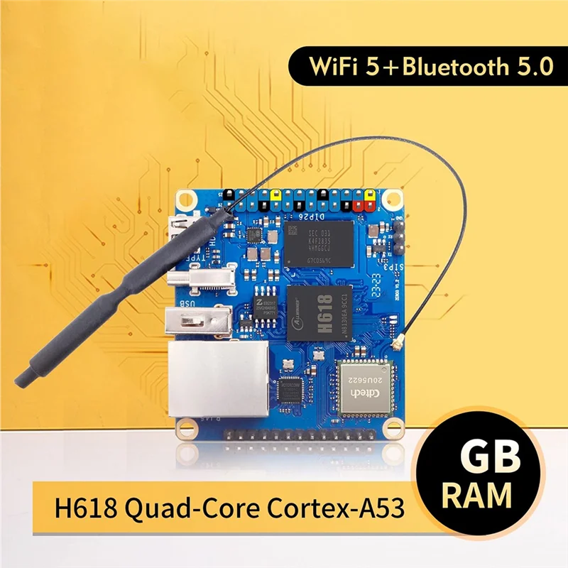 Efficient For Orange Pi Zero 3 Development Board +Heat Sink H618 Wifi5+BT 5.0 Gigabit LAN For Android 12 Debian12 Ubuntu22.04