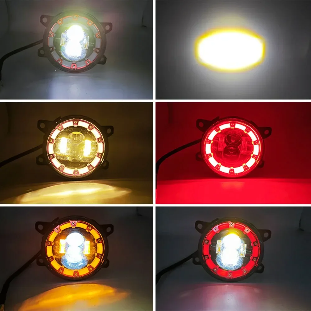 3.5 Inch 40W LED Car Headlight Angel Eyes Demon Eyes Fog Light Running Light Turn Signal Accessories for Wrangler Off-Road JK TJ