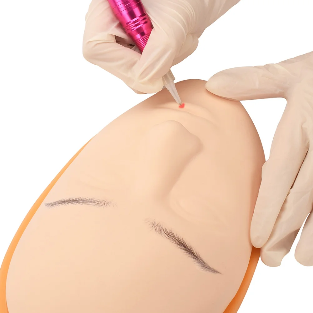 

1Set Silicone Blank Mannequin Face Tattooing Practice Skin Smooth Realistic Eyebrow Embroidery Training Makeup Practice Face