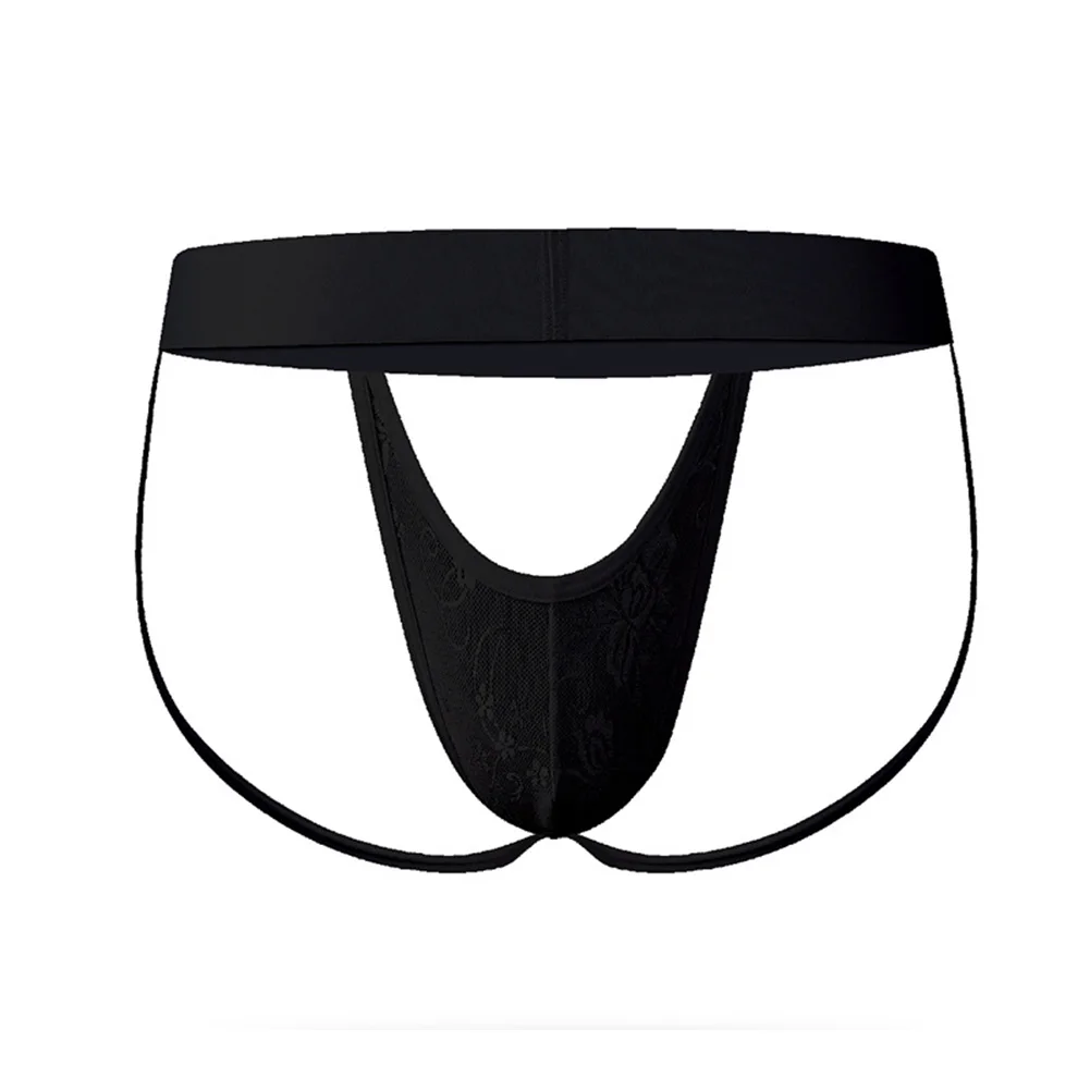 Men Mesh Transparent Open Butt Thongs Backless Bulge Pouch Underwear G-string Sexy U Convex Pouch Male Underpants