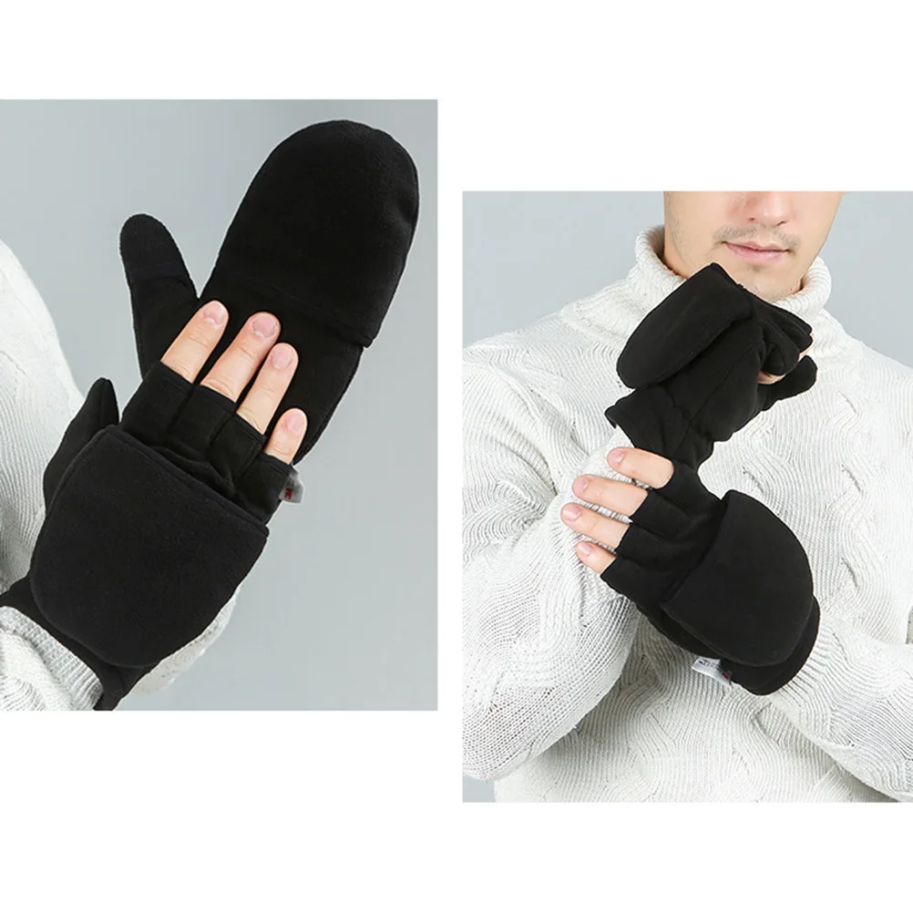 

Fashionable Warm Half-Finger Gloves Polar Fleece Touchscreen Comfortable For Outdoor Indoor Photography Running Cycling Army