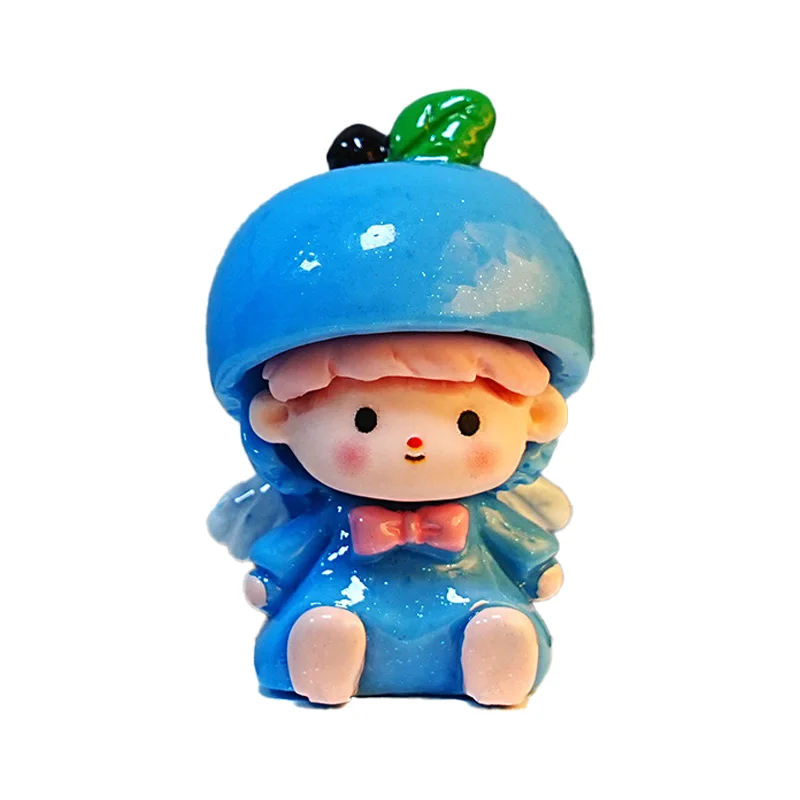 Apple Angel Doll Mini figura de resina de dibujos animados Mini figura ornamento escritorio coche decoración bonita