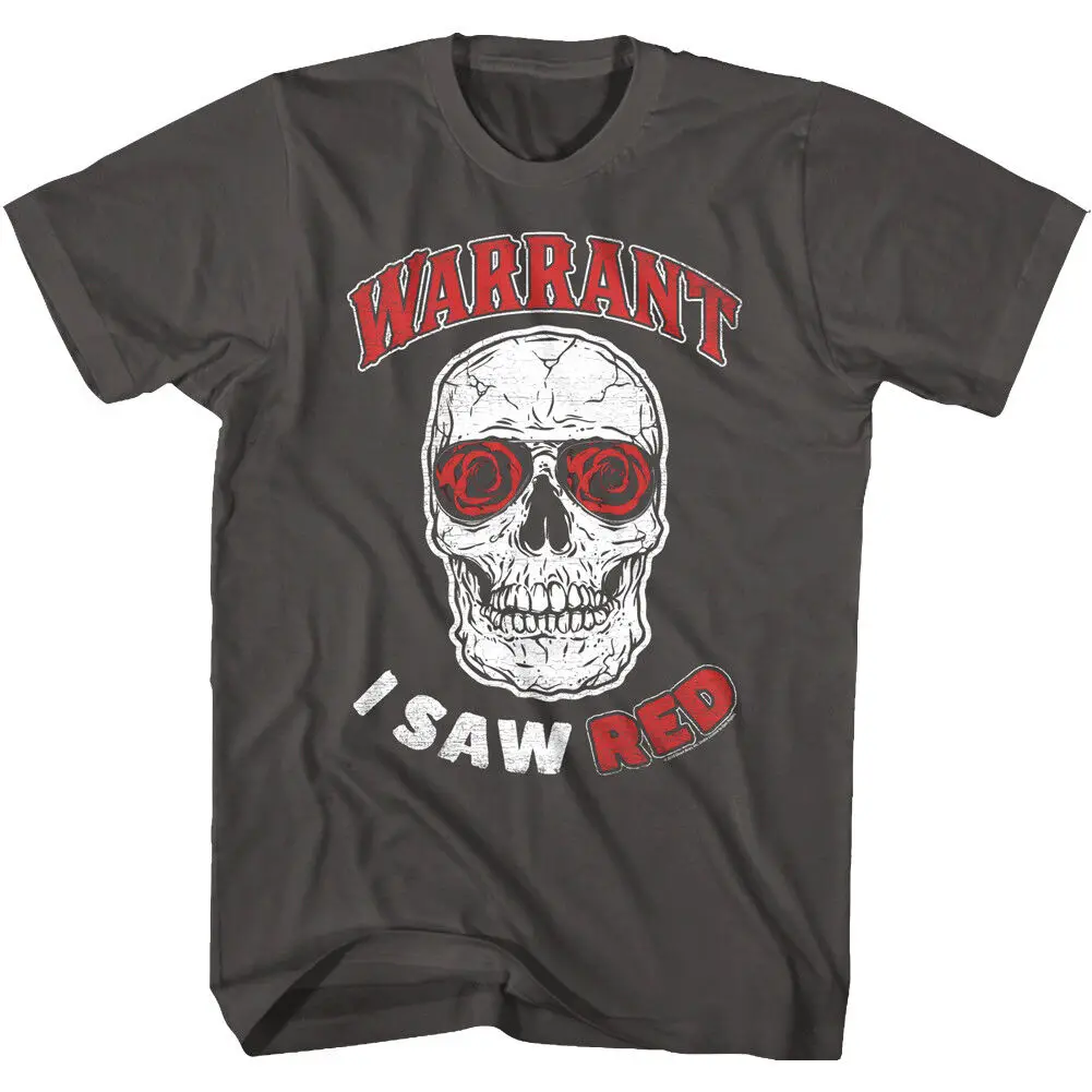 Warrant I Saw Red Album Cover Art Men'S T Shirt Skull Roses Rock Band Tour Merch