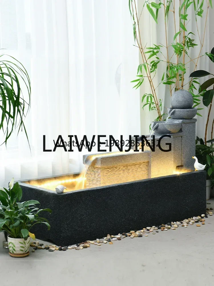 B1 Modern simple round ball flowing water fountain ornament hotel lobby fish pond floor decoration water feature decoration