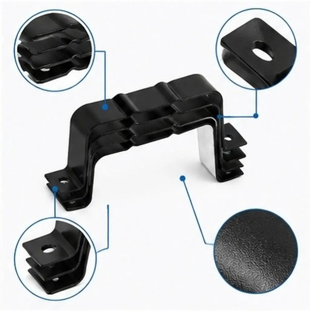 4Pcs Gutter Downspout Straps Aluminum Alloy Rust Proof Holders for Rain Gutter Downspout Drainage Accessories Downpipe Strap