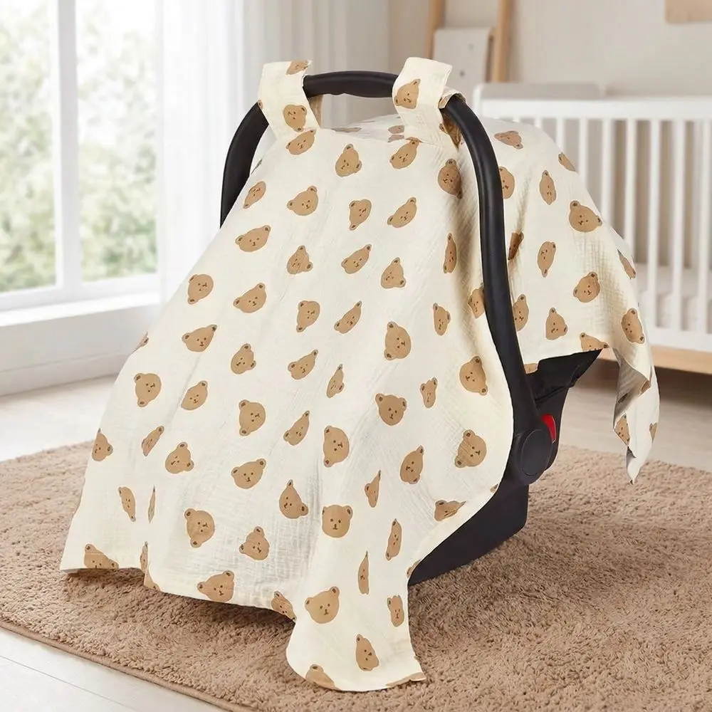 Fotografia 5: Cobertor de Algodão para Bebê, Capa para Cesto de Bebê, Macio, Leve, Protetor Solar, Cobertor para Carrinho, Bloqueador de Luz, Respirável, Capa para Carrinho de Meninas