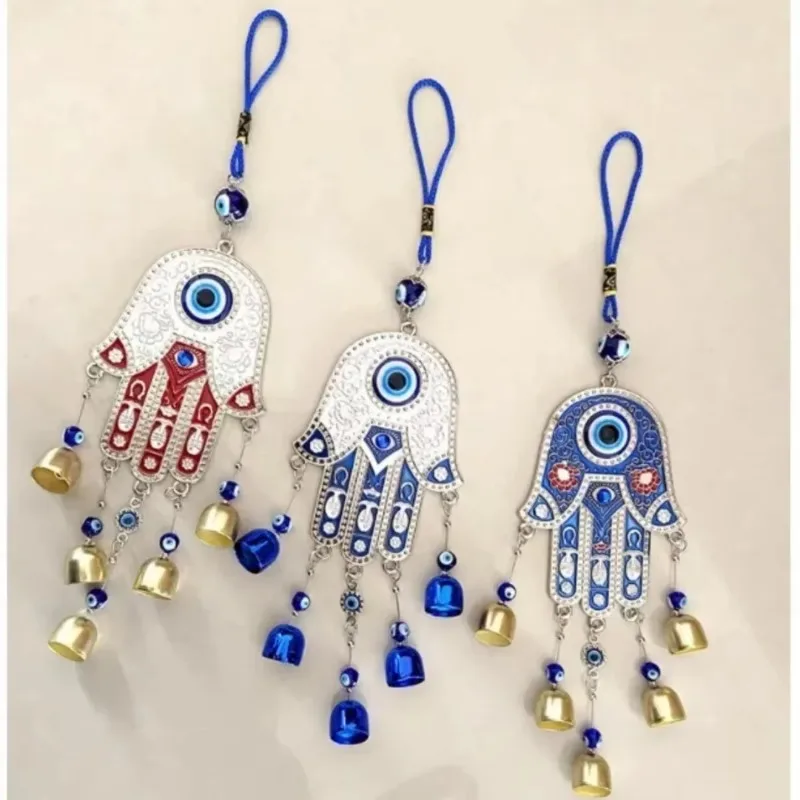 Evil Eye Lucky Charm Protection Tassel Crystals Feng Shui Car Room Decor Turkish Blue Eye Retro Glass Pendant Home Decor Gift