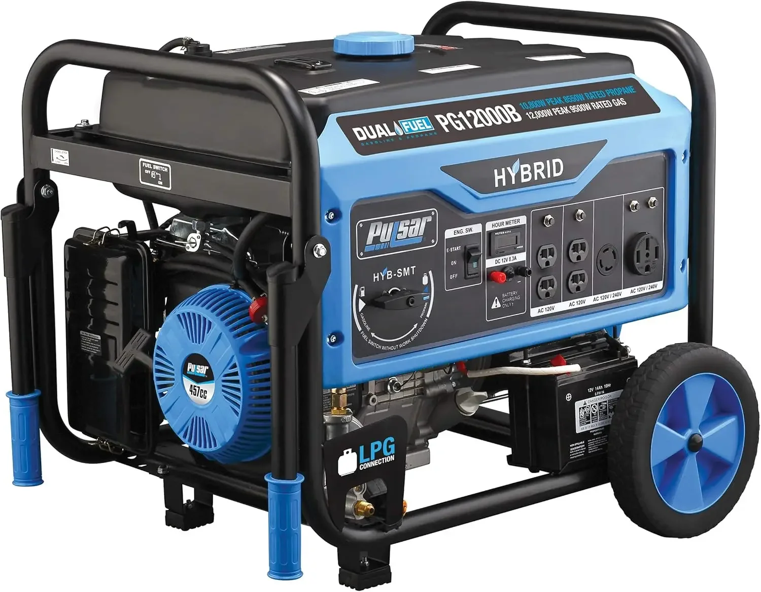 [XMSJ-Limited Stock, Buy Now!]12,000W Dual Fuel Portable Generator with Electric Start and Switch & Go Technology, CARB Approved
